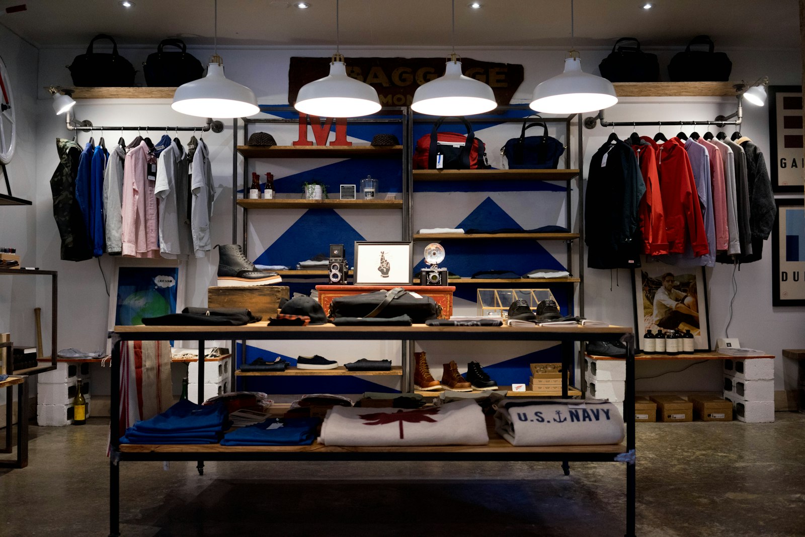Clothing displayed in a boutique